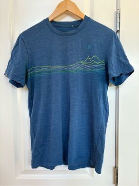 Karrimor Merino Wool Blue Graphic Crew Neck T-Shirt Men’s